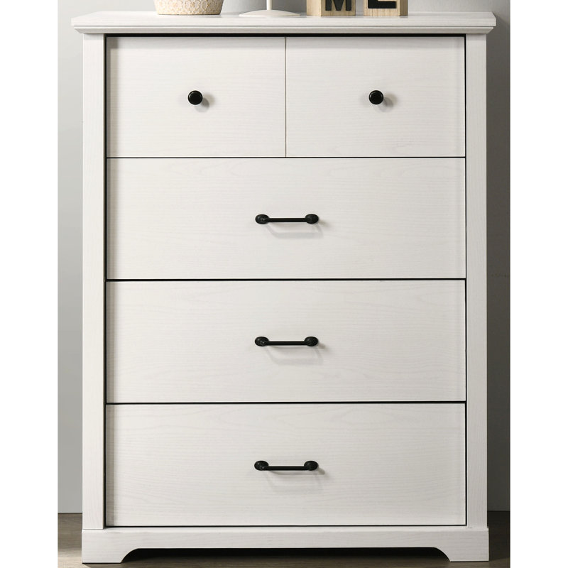Commode 4 tiroirs avec poignées Elara, Blanc
