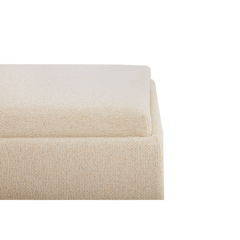 Montana Square Ottoman, White Polyester