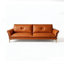 Canapé modulaire orange en cuir véritable-129490147