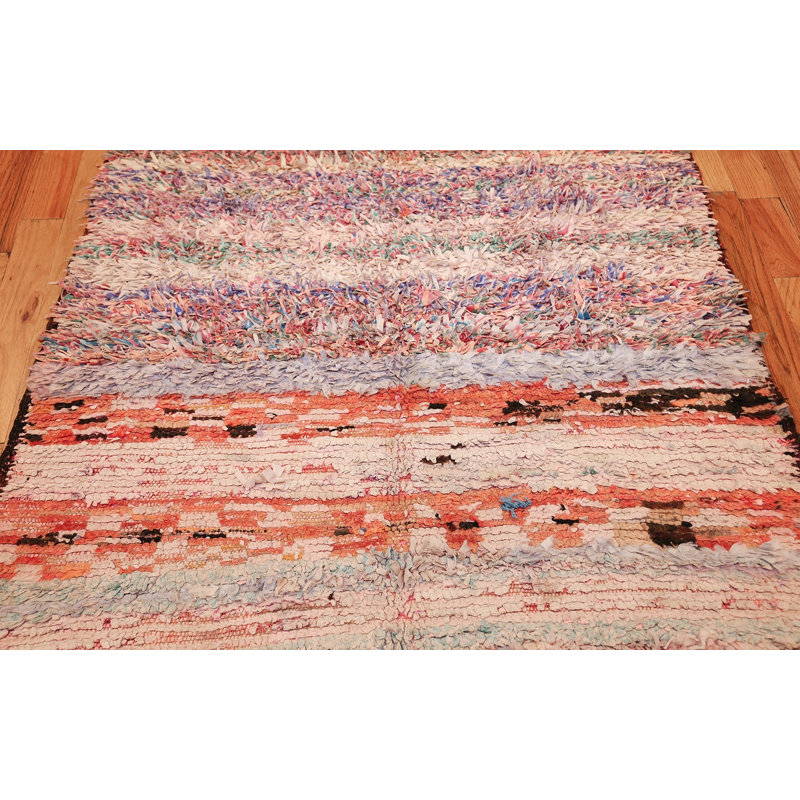 Tapis marocain à motif chiffon rétro de la collection nazmiyal 4 pi x 6 pi 5 po