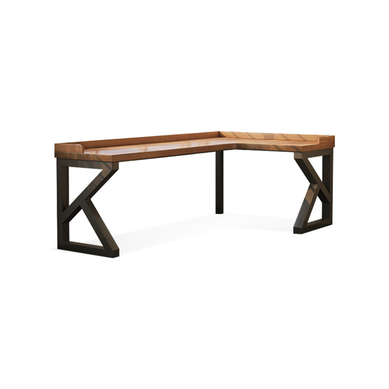 Bureau en bois de noyer en forme de L 62,99 po, H 29,53 po x l 70,87 po x P 47,24 po, Retour à droite