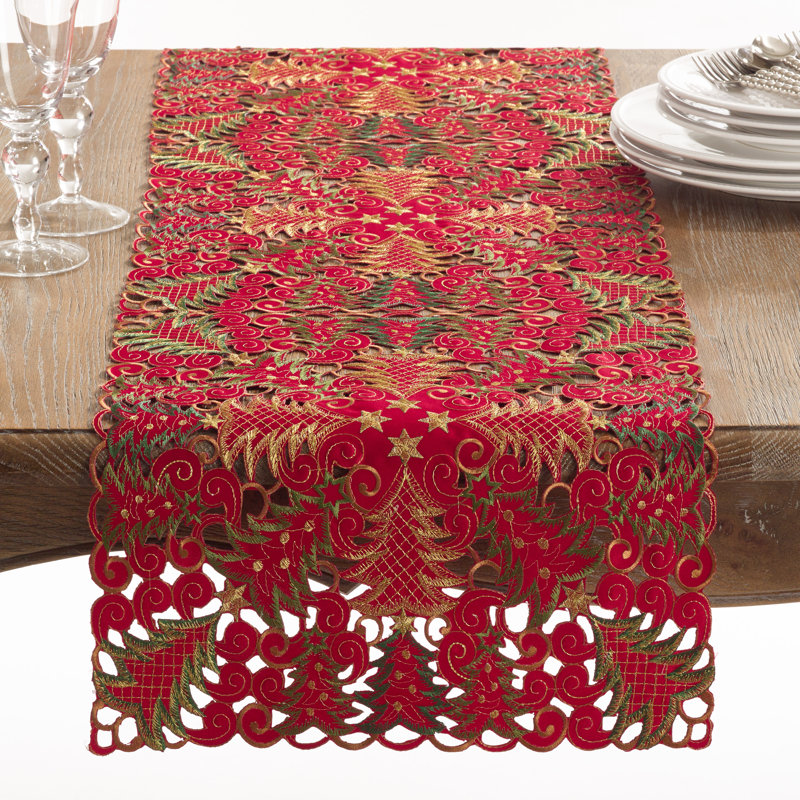 Rameriz Table Runner, Red, 90" x 16"