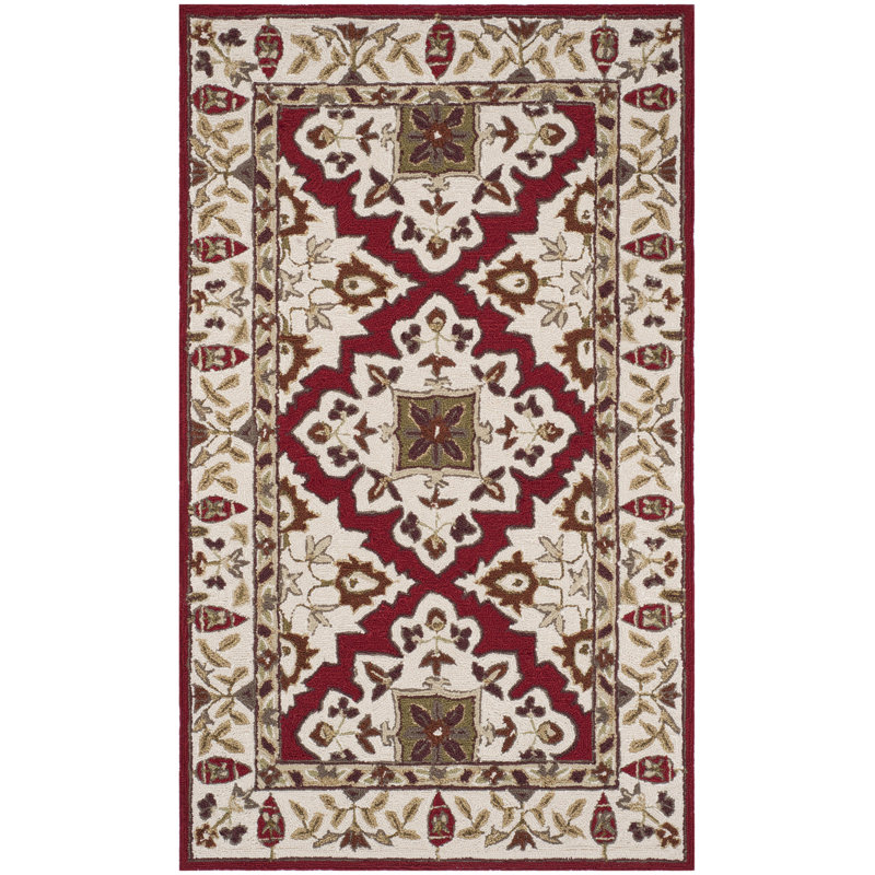 Broadcommon Hand Hooked Performance Oriental Rug, Rectangle 3' x 5'