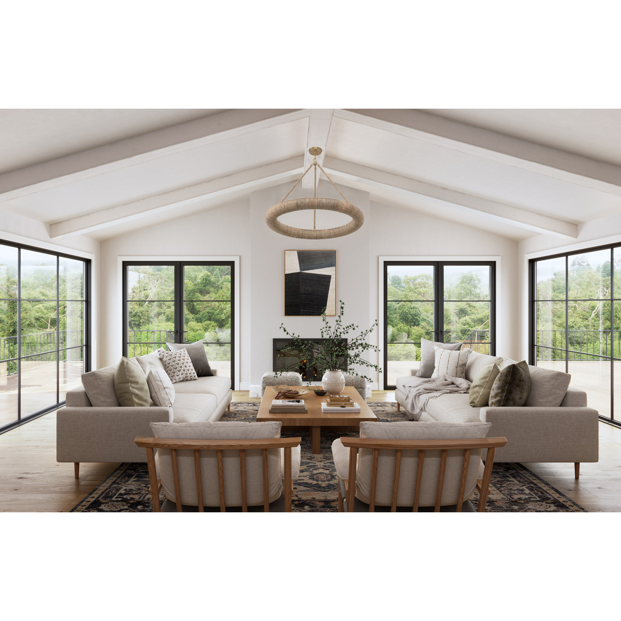 Roxanne Wagon Wheel Chandelier, 102.5" H x 32" W x 32" D