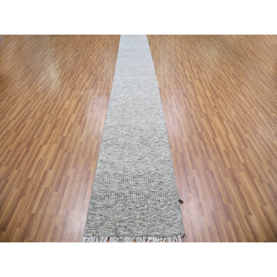 Wurley One-of-a-Kind 2'6" X 23'4" New Age Runner Wool Area Rug Gray