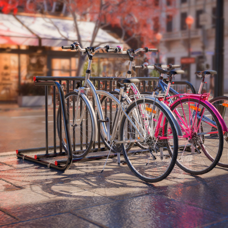 Support à vélo double face autoportant en métal, solution de rangement de vélos de qualité commerciale pour garage, rue, magasin et école