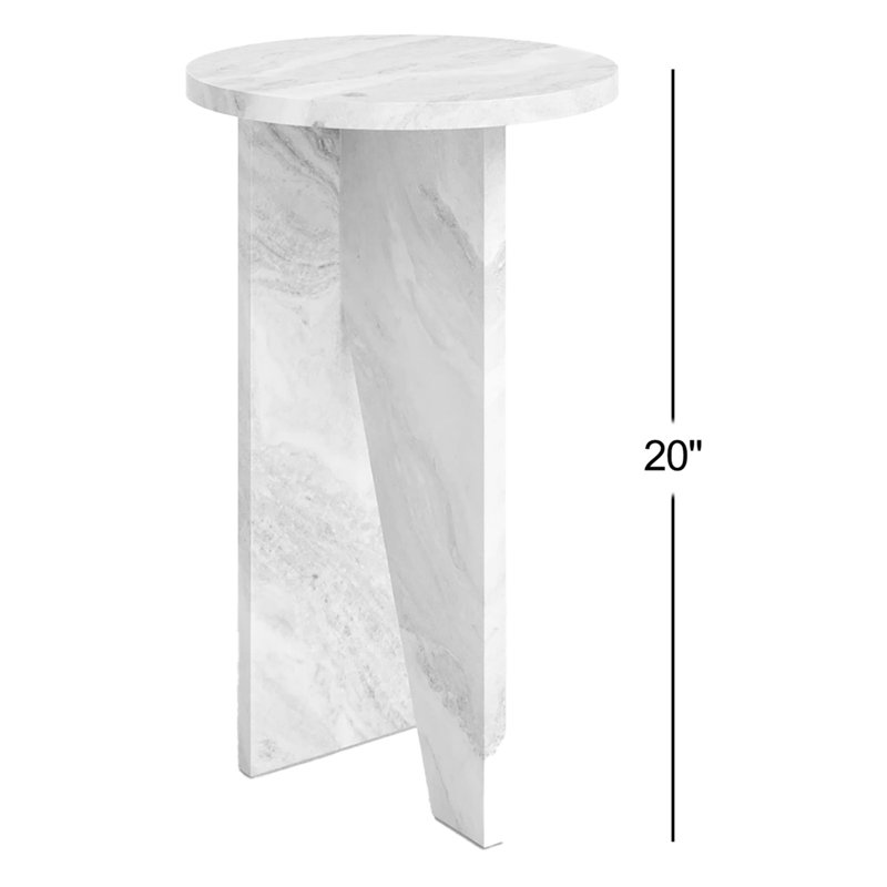 Devlin Marble Drink Table, Beige