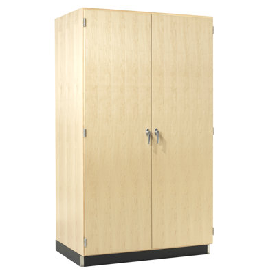 Diversified Spaces Classroom Flat Paper Storage Cabinet, 48"W x 30"D x 84"H, Light Hardwood Construction, 2 Adjustable Shelves (1 Fixed), 7 Drawers, Locking Double Doors, Chemical Resistant Finish, Made in USA