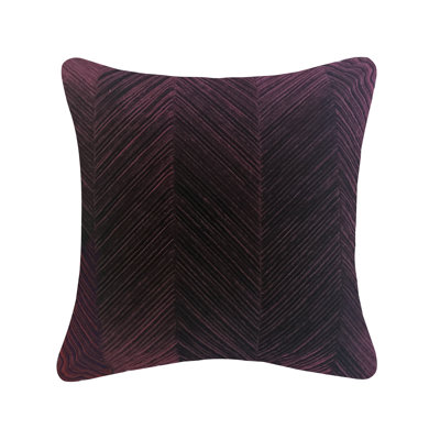 Fresh Ideas Edie@home Chevron Feather Reversible Throw Pillow In Aubergine