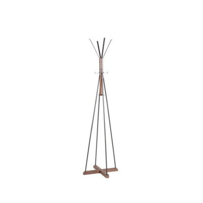 Stand-alone Wooden Coat Rack With 8 Hooks