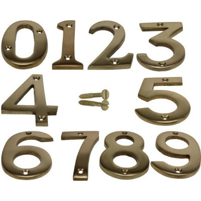 House Door Number in Chrome Finish, No. 9 - Numeric Digits Plate, Plates Plaque Gold Sign - 3"
