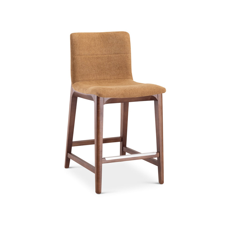 Modern Brazilian - Godan Stool, Jackpot Terracotta Seat/Nogal Frame, Counter Stool (25.25” Seat Height)