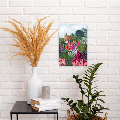 Vibrant Cottage Garden Colorful Abstract Flower Landscape Wall Art