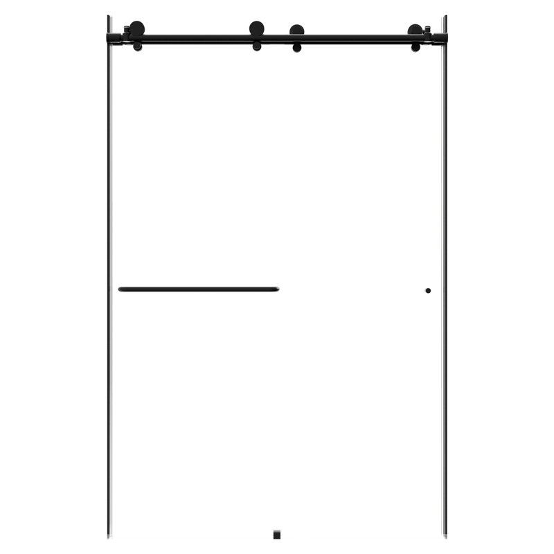 Eclipse 48 in. W x 74 in. H Bypass Sliding Frameless Shower Door in Matte Black with 3/8 in. (10mm) Thick Clear Glass