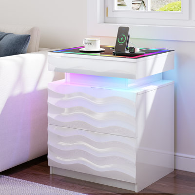 50cm W Manufactured Wood Bedside Table