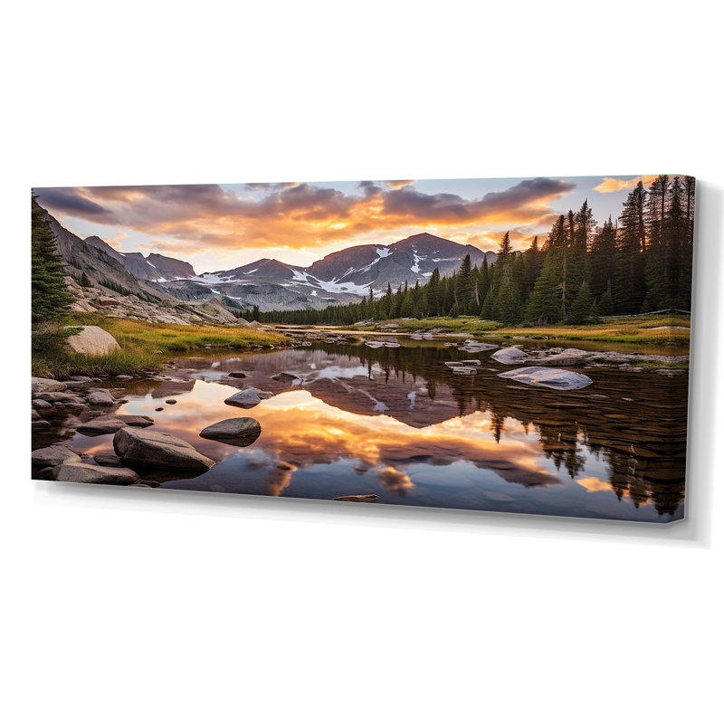 Colorado Mountain Senerity III - Colorado, art mural, Sans cadre, H 28 po x l 60 po, Toile tendue