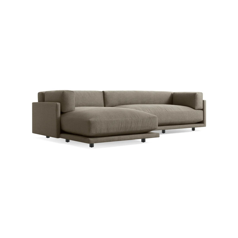 Sunday Chaise Sectional, Sanford Black Crossweave, Left Hand Facing