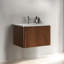 Ensemble de meuble-lavabo mural flottant rayé avec lavabo en céramique 24 po Etna-1857369086