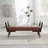 PU Bench with Arms and Wood Legs-482301450