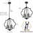 4-Light Black Farmhouse Chandelier Rustic Orb Geometric Pendant Light Fixtures Adjustable Height Ceiling Light
