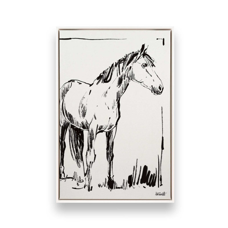 «Stance S croquis» par Anne Tavoletti, reproduction d'art, H 40 po x l 30 po, Blanc, Cadre flottant