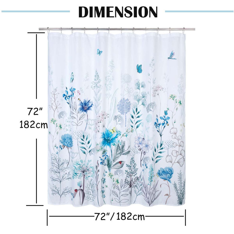 Rideau de douche Grafton, L 72 po x l 72 po, Blue