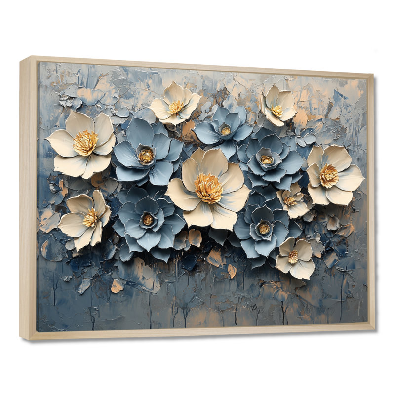 Morning Dew of Aqua Succulent Simplicity - Art mural succulent, H 16 po x l 32 po, Impression encadrée flottante