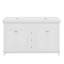 Meuble-lavabo de 60 po avec lavabo double, armoire de salle de bain moderne avec 4 portes à fermeture douce et 3 tiroirs en queue d'aronde, pieds en pin massif