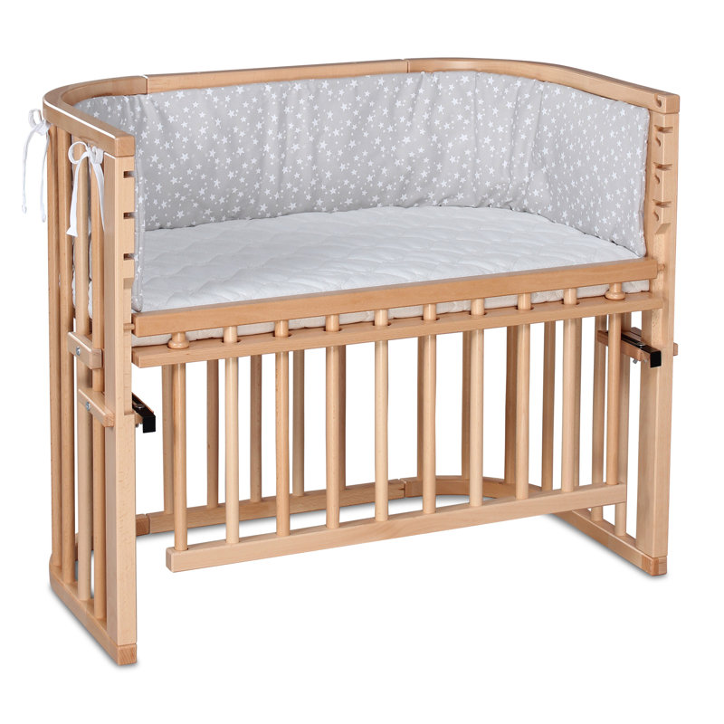 babybay Maxi Comfort Plus co-sleeper, Natural Varnish