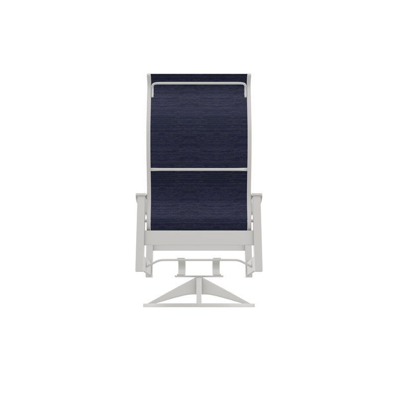 Leeward Polymer Outdoor Lounge Chair, Snow, Collect Indigo