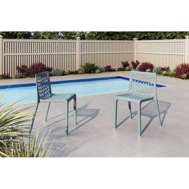 Chaise d'appoint empilable, Bleu clair