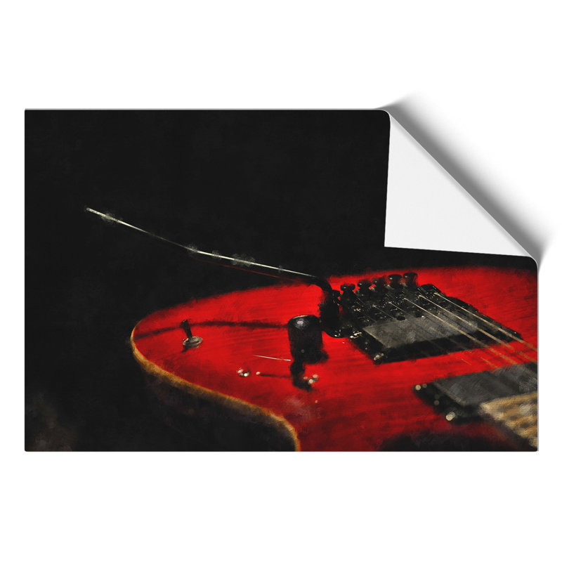 Electric Guitar Painting - Frameless Print, 21cm H x 30cm W x 0.1cm D