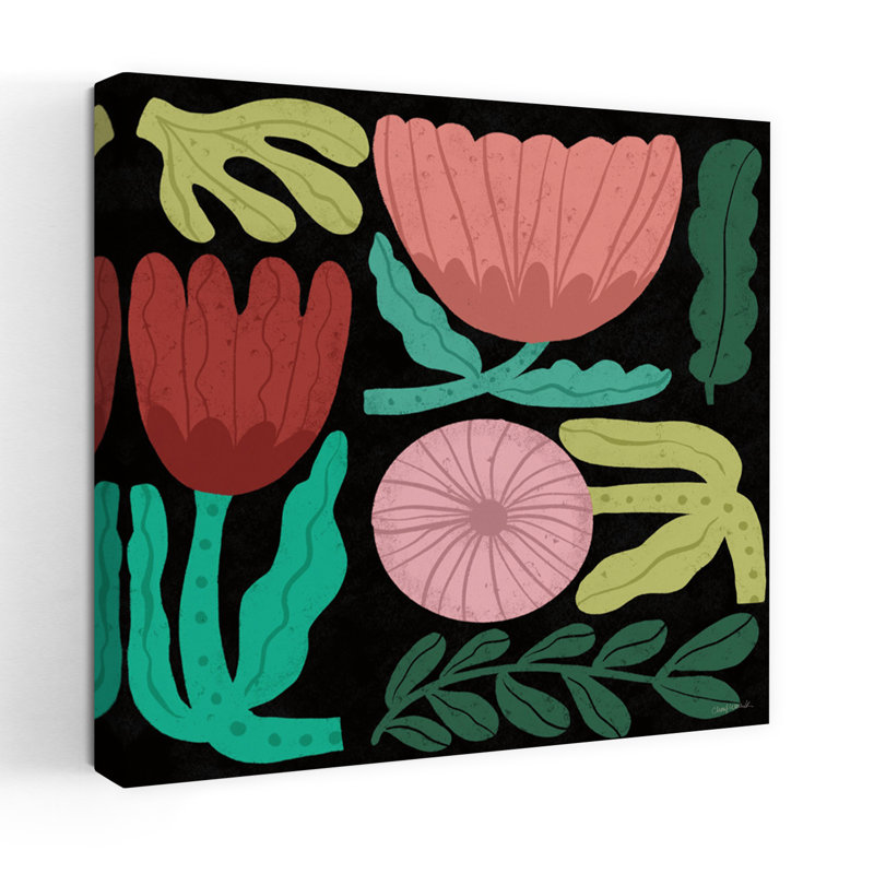 Art floral moderne abstrait contemporain, H 48 po x l 48 po
