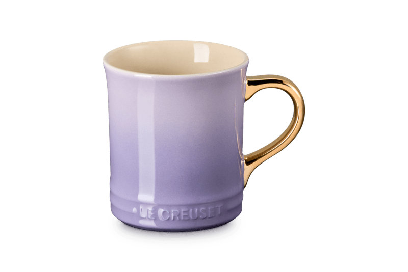 Le Creuset Stoneware Mug With Gold Metallic Handle Mug, 14 Oz., Provence, Purple