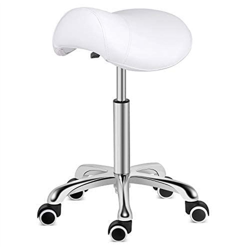 Maceus Adjustable Height Ergonomic Industrial Stool, White