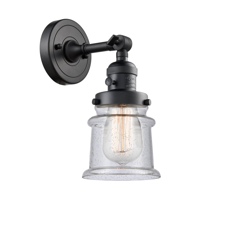 Madelyn Armed Sconce, 60 Watt Vintage Incandescent Bulb, Clear, Matte Black