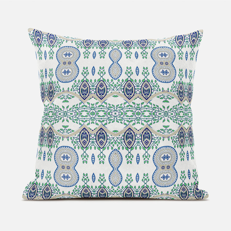 Outdoor Reversible Throw Pillow, 18" x 18", Off White/Beige