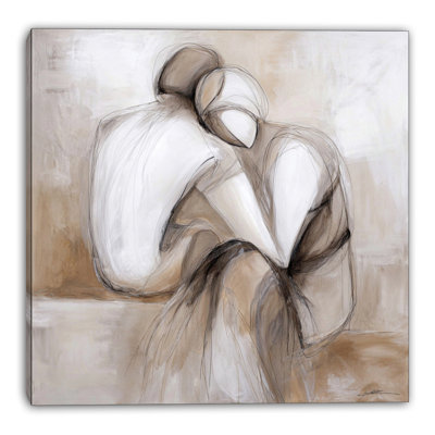 «Neutral Embrace Study I», art mural moderne sur toile abstraite