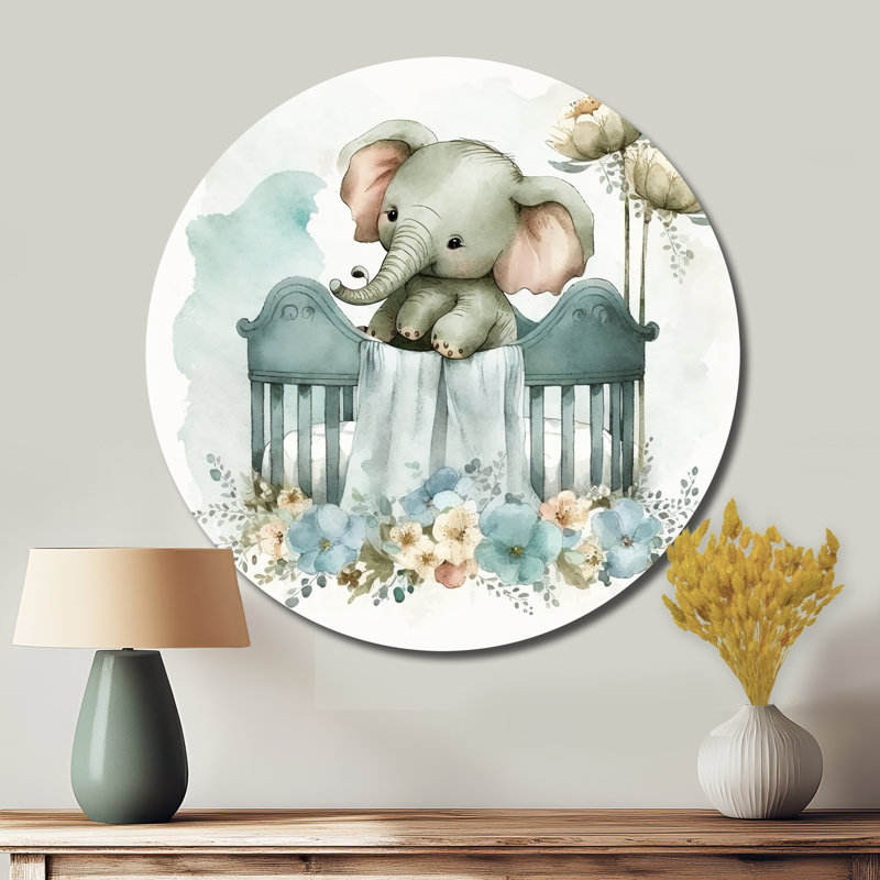 Ariam - animaux, art rond en métal, H 16 po x l 16 po