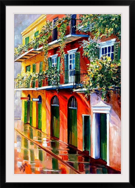 «French Quarter Sunshine», reproduction, H 38 po x l 28 po x P 1 po, Cadre noir
