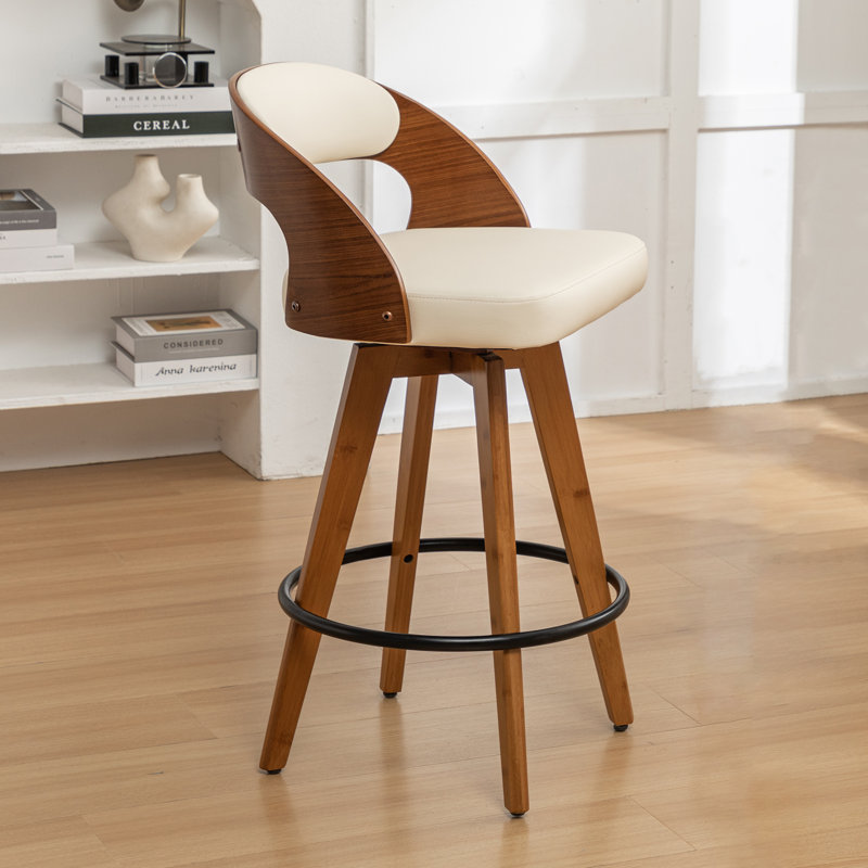 Colley Modern Swivel Bar Stool, Beige, Counter Stool (68.6cm Seat Height)