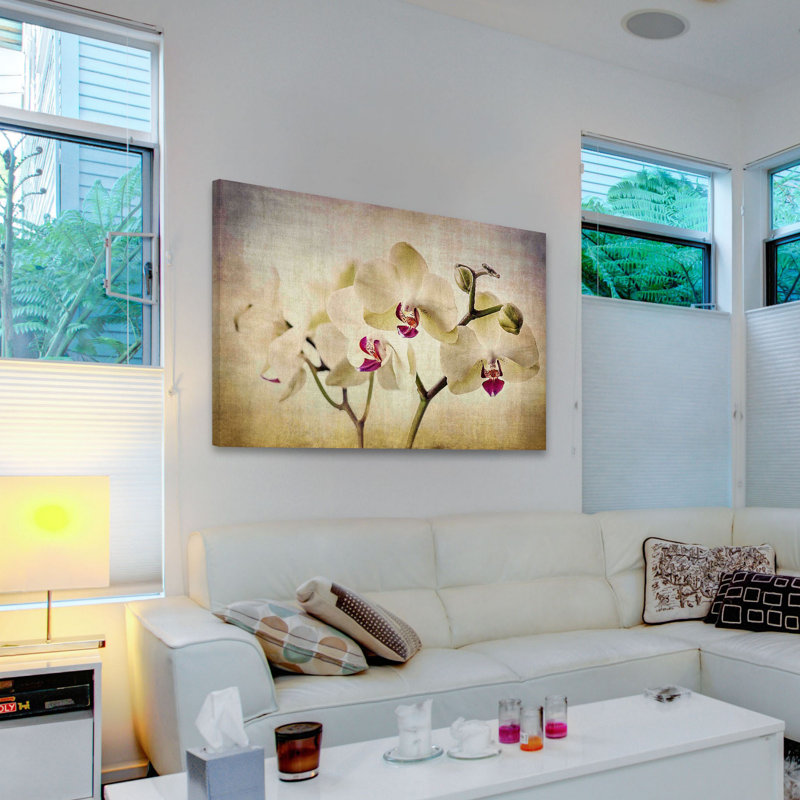 «Pale Orchids Wide» par Honey Malek - impression sur toile tendue, H 8 po x l 12 po x P 1,5 po