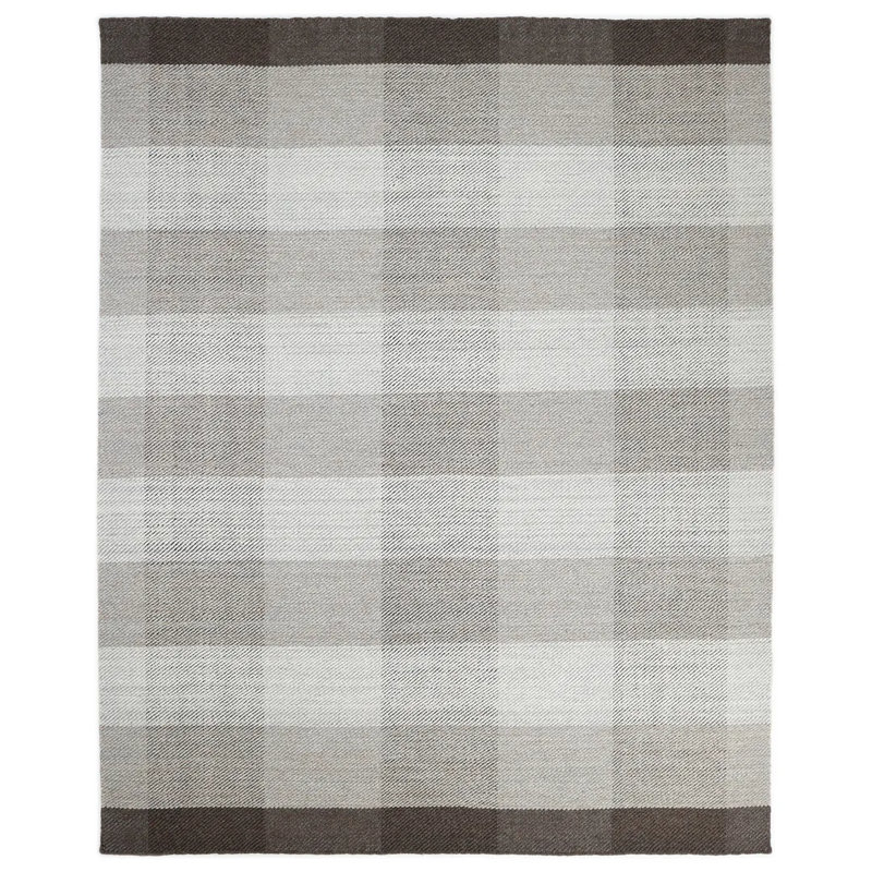 Tapis brun en laine / coton fabriqué à la main Mitesh, Rectangle de 5 pi x 8 pi
