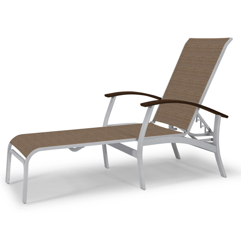 Askar Outdoor Rust-Resistant Metal Chaise Lounge, Textured Desert, Bark Performance, Kona P10