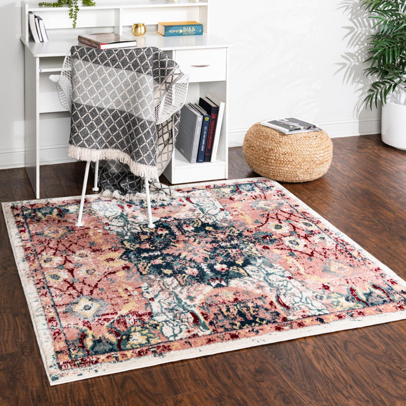 Geometric Multi Area Rug, Square 3'3"