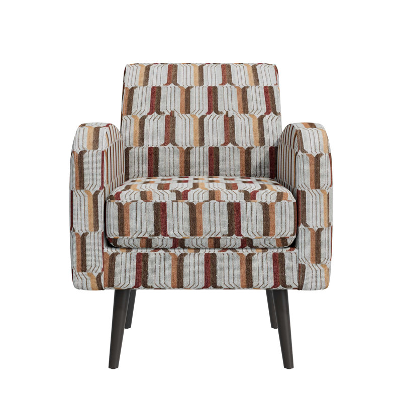 Fauteuil d'appoint avec pieds en bois massif, Rouge