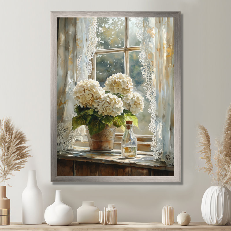 Bernard - Floral Wall Decor, Reproduction encadrée d'une seule photo, Argent argent, H 20 po x l 12 po