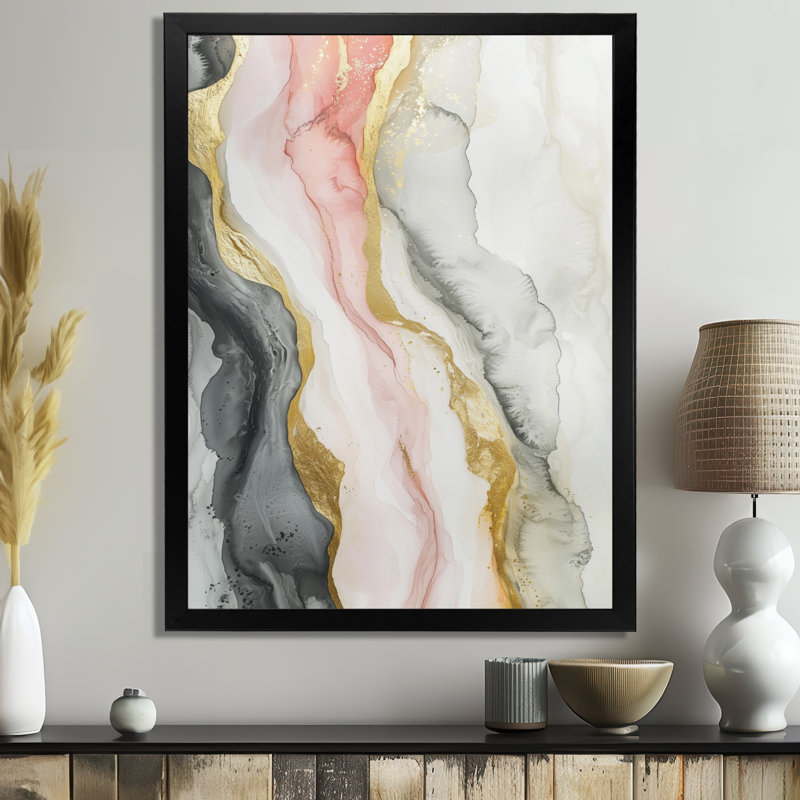 Symonds - Abstract Wall Decor, H 40 po x l 30 po, Noir, noir, noir, noir, Reproduction encadrée d'une seule photo