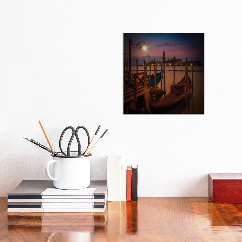 Venice Gondolas During Sunrise by Melanie Viola - Wrapped Canvas Print, 30.48 cm H x 30.48 cm W