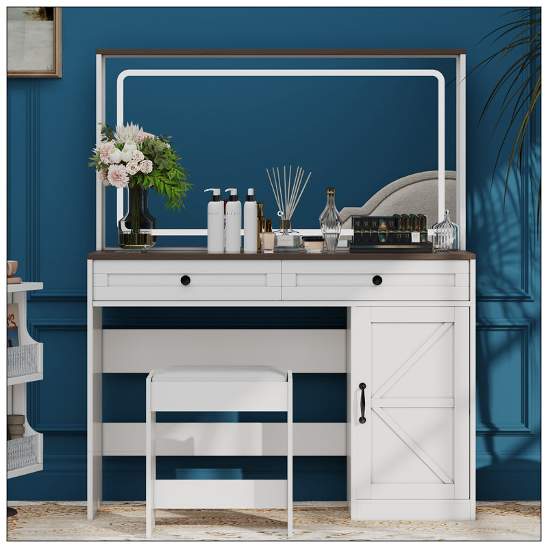 43.3"Makeup Vanity Table, White